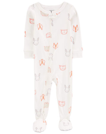 1-Piece Animals 100% Snug Fit Cotton Footie Pajamas, 