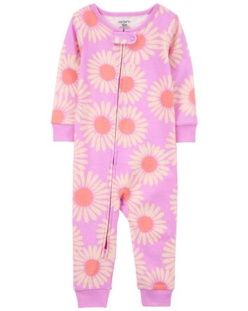 Toddler 1-Piece Daisy 100% Snug Fit Cotton Footless PJs, 