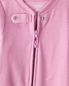 Toddler Girl Fleece Long-Sleeve Snug Fit 1-Piece Pajamas - Pink, image 2 of 4 slides