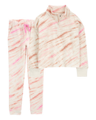 Kid 2-Piece Tie Dye Fleece Pullover & Pants Set, image 1 of 6 slides