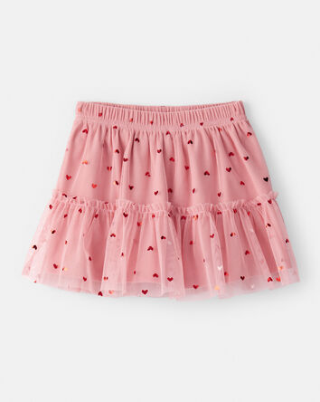 Toddler Girl Heart Tulle Skort - Pink, 