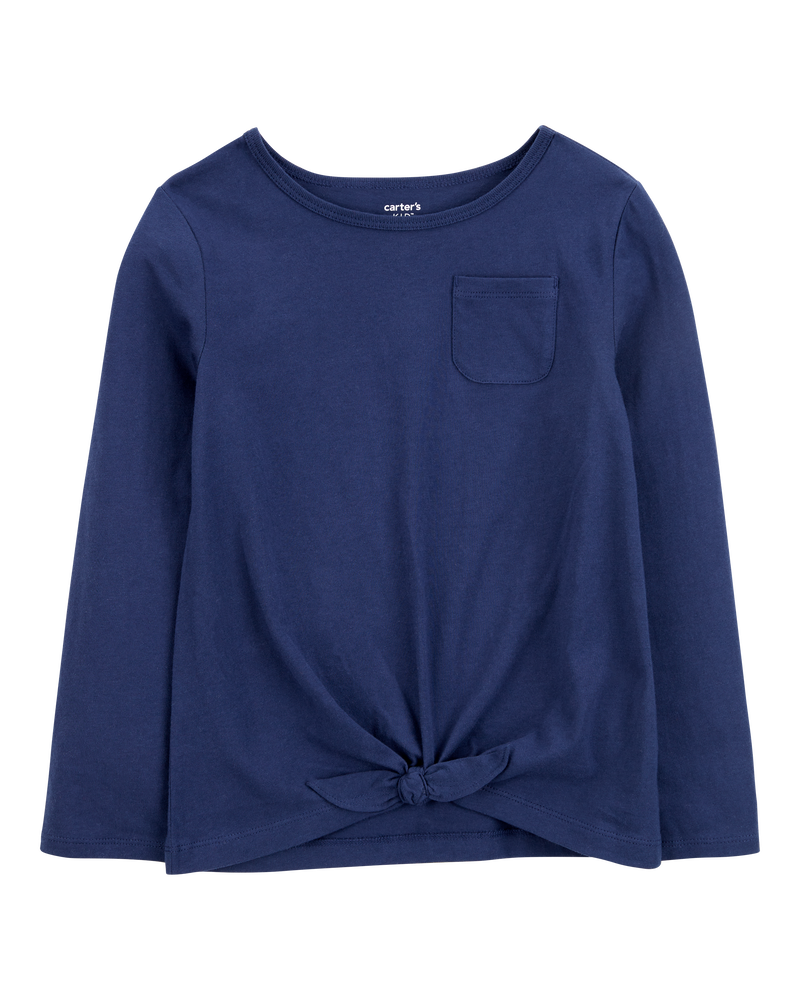 Kid Tie-Front Jersey Tee, image 1 of 3 slides