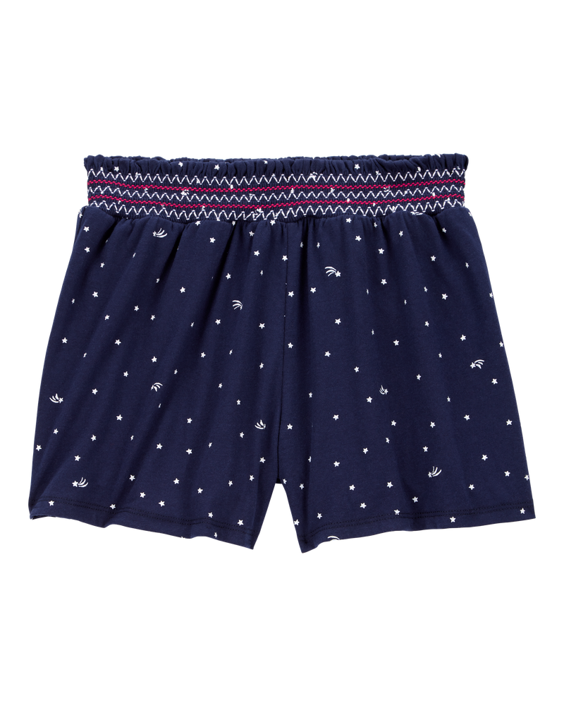 Kid Star Print Flowy Pull-On Shorts, image 2 of 4 slides
