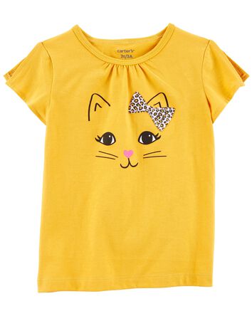 Toddler Cat Bow Graphic Tee, 
