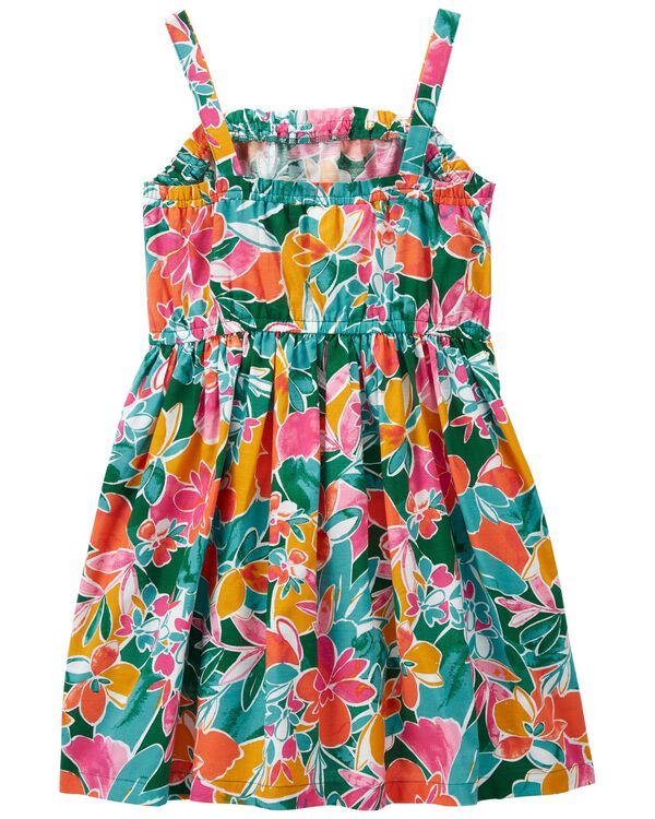 Multi Kid Tropical Floral Print Ruffle Sun Dress | carters.com