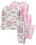 Kid 4-Piece Tie-Dye 100% Snug Fit Cotton Pajamas, image 1 of 4 slides