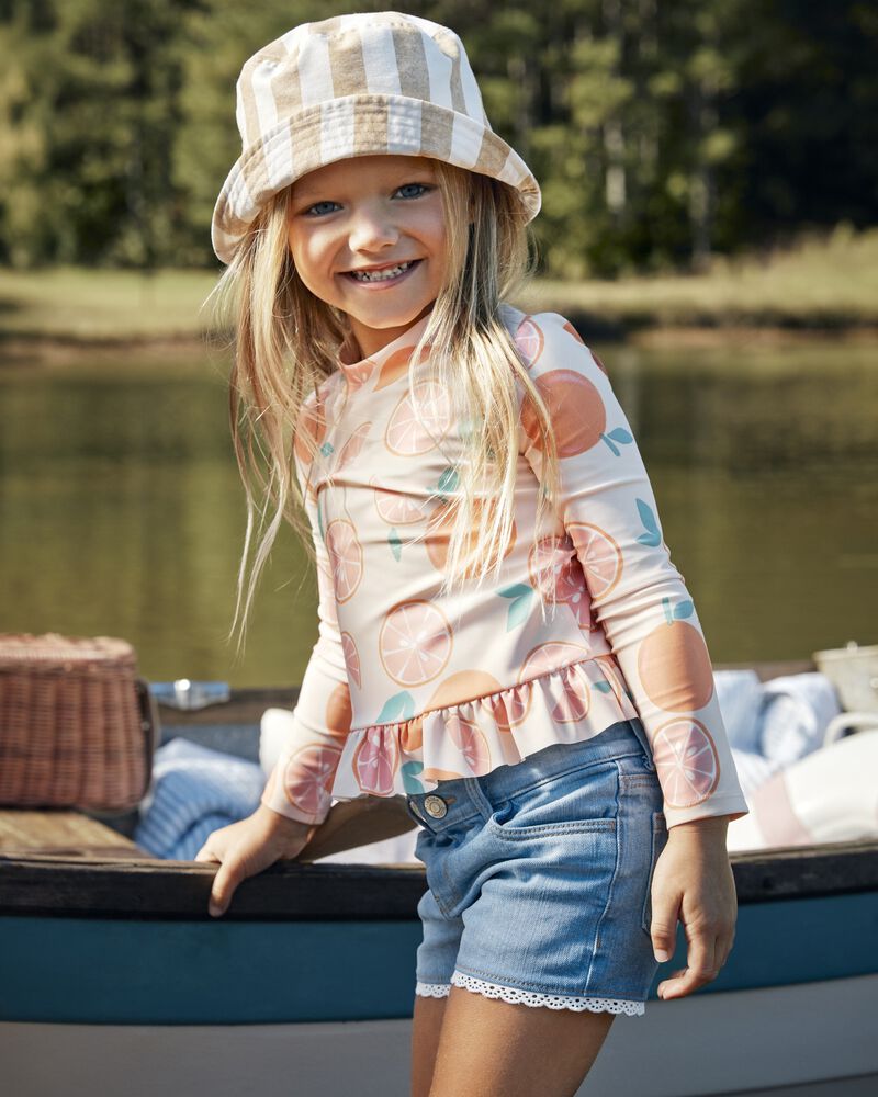 Kid Eyelet Hem Iconic Denim Short - Brit Wash, image 4 of 5 slides