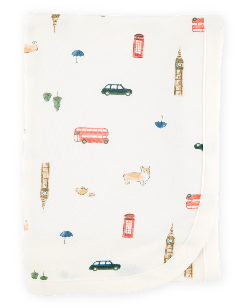 Baby Boy London Print PurelySoft Blanket, image 1 of 3 slides