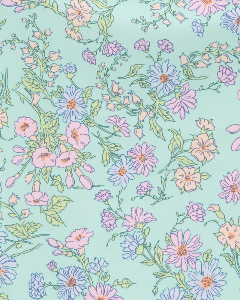 Kid 1-Piece Floral Print Swim Rashguard, image 3 of 4 slides