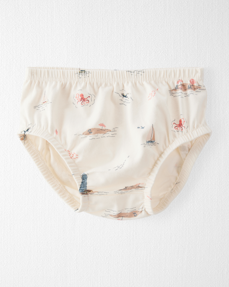 Baby Organic Cotton Dress in Coastal Vacation Print, image 3 of 5 slides