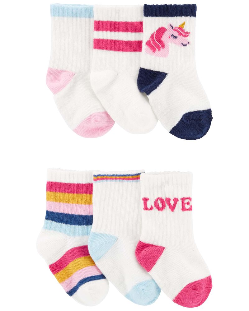 Baby 6-Pack Crew Socks, image 1 of 2 slides
