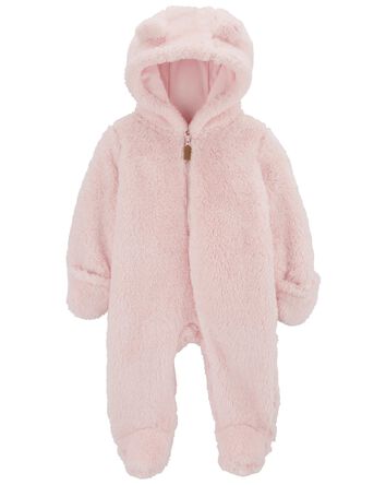Baby Hooded Sherpa Jumpsuit, 