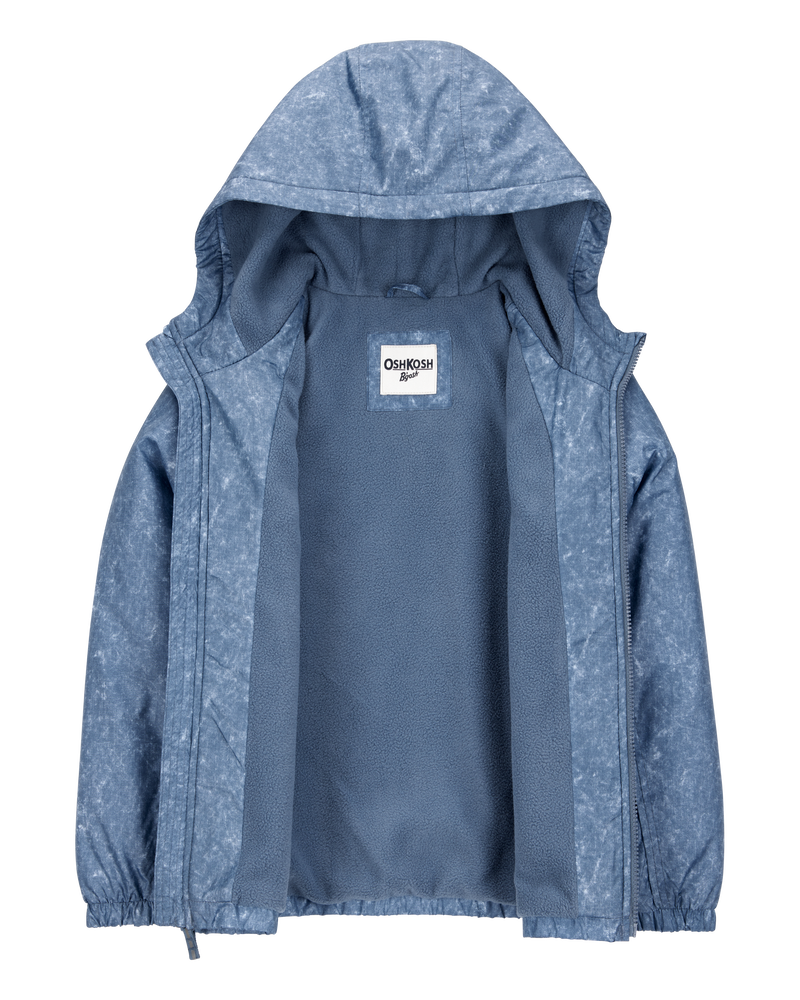 Boys Fleece-Lined Midweight Jacket - Blue, image 2 of 3 slides