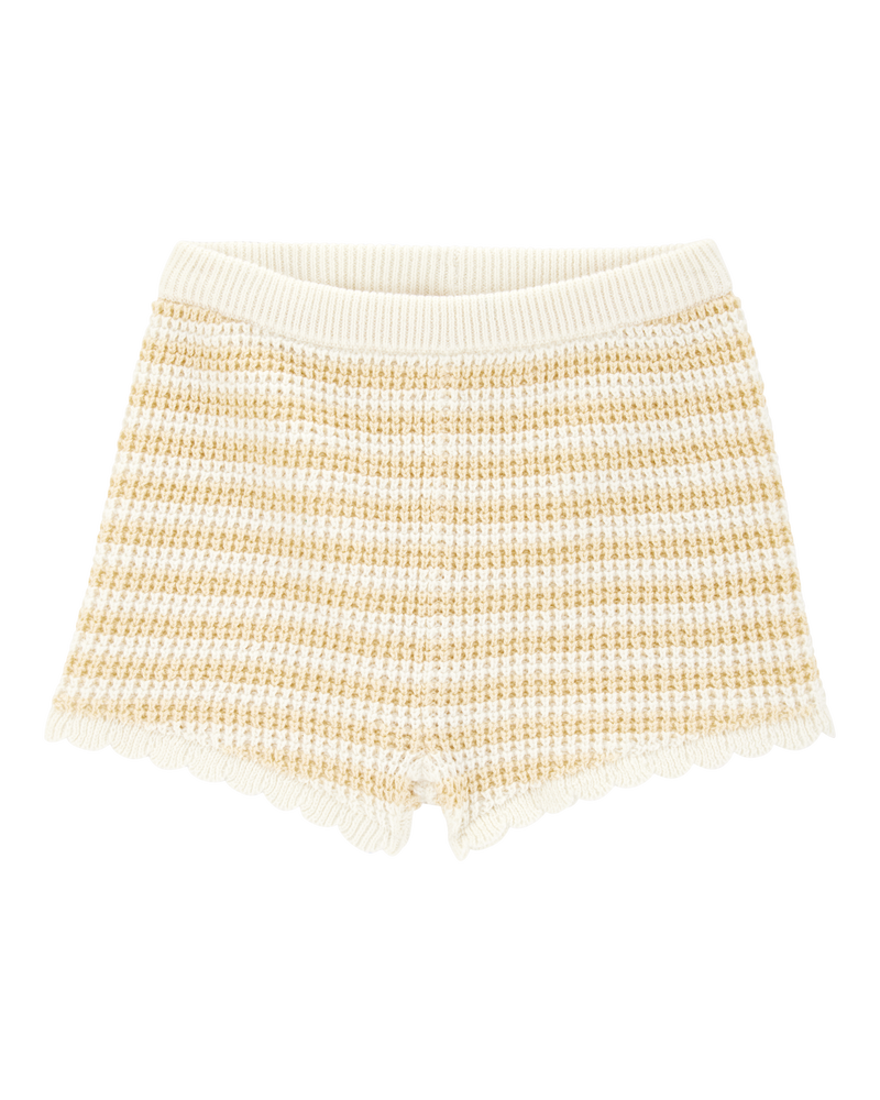Baby Knit Striped Shorts - Yellow, image 1 of 3 slides