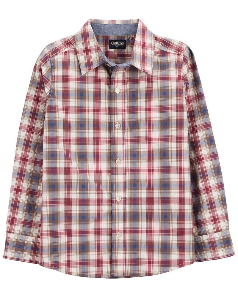 Kid Plaid Button-Front Shirt, image 1 of 4 slides