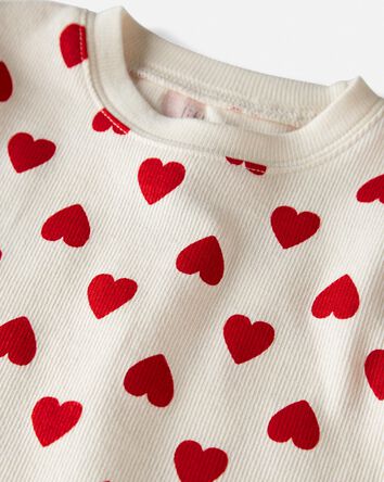 Organic Cotton Pajamas Set in Hearts, 