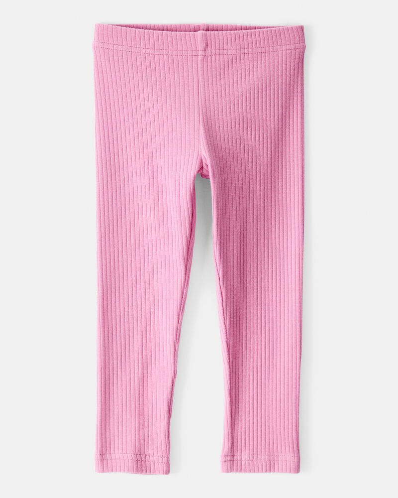 Toddler Girl Cotton Rib Pull-On Stretch Leggings - Purple, image 1 of 4 slides