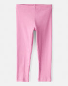Toddler Girl Cotton Rib Pull-On Stretch Leggings - Purple, image 1 of 4 slides