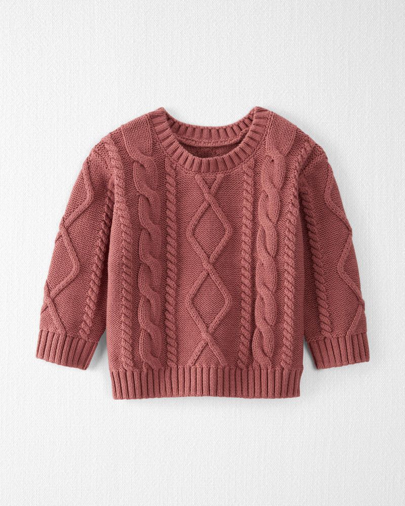 Baby Organic Cotton Cable Knit Sweater in Copper, image 1 of 4 slides