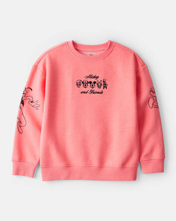 Girls Disney© Mickey Mouse Long-Sleeve Pullover Sweatshirt - Pink, 