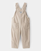 Baby Lightweight Floral-Lined Canvas Overalls  - Khaki, image 2 of 4 slides