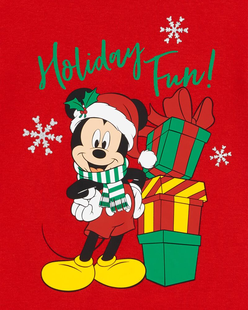 Kid 2-Piece Christmas Mickey Cotton & Fleece Pajamas, image 2 of 3 slides