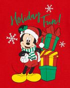 Kid 2-Piece Christmas Mickey Cotton & Fleece Pajamas, image 2 of 3 slides
