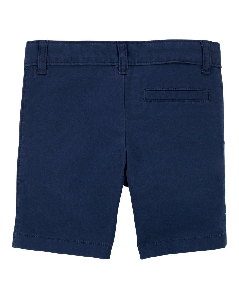 Toddler Blue Flat-Front Shorts, image 2 of 3 slides