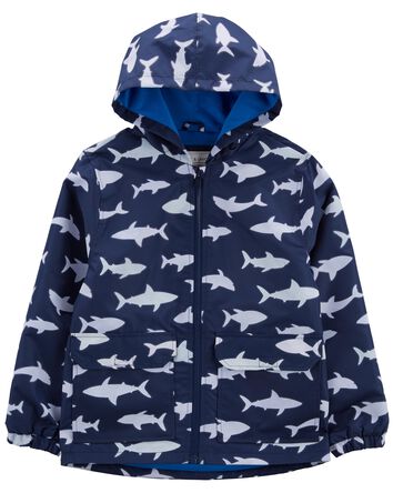 Kid Shark Color-Changing Rain Jacket, 
