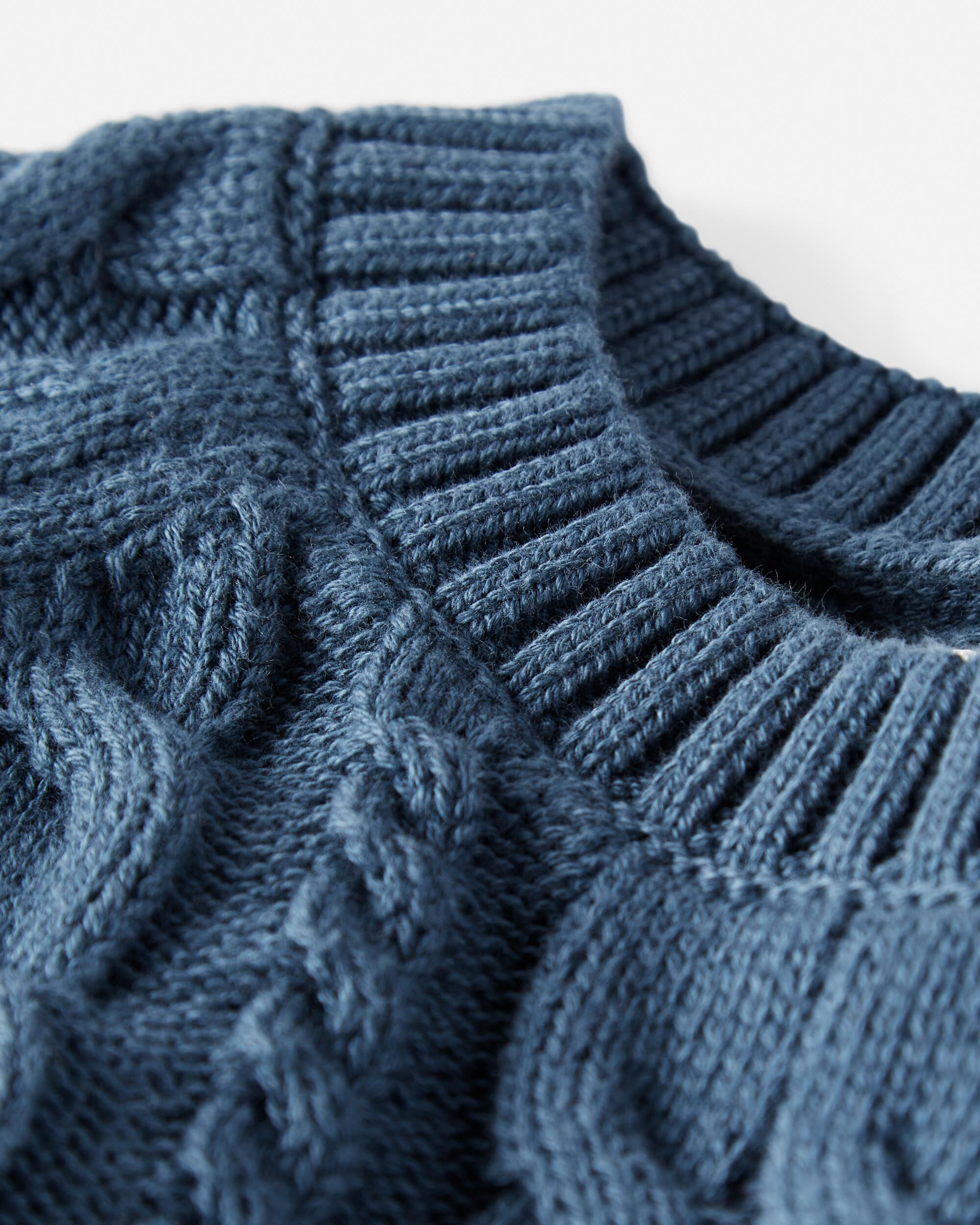 Toddler Organic Cotton Fair Isle Sweater in Dark Sea Blue