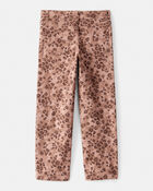 Girls Mid-Rise Leopard Print Cotton Pants - Brown, image 2 of 4 slides