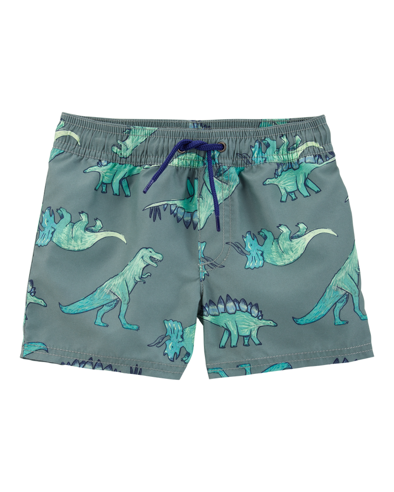 Toddler Dinosaur Swim Trunks - Green, image 1 of 4 slides