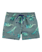 Toddler Dinosaur Swim Trunks - Green, image 1 of 4 slides