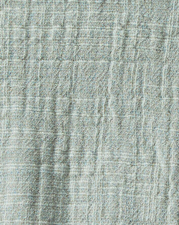 Baby Organic Cotton Textured Gauze Overalls in Sage Pond, 