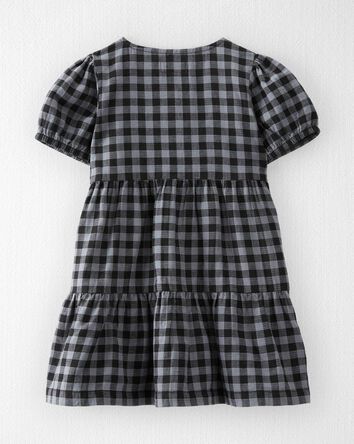 Toddler Organic Cotton Plaid Button-Front Dress, 