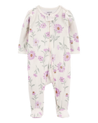 Baby Floral 2-Way Zip Thermal Sleep & Play Pajamas, image 1 of 4 slides