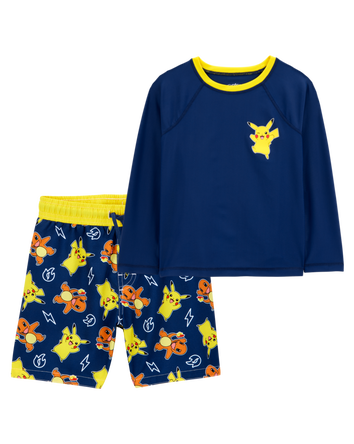 Kid 2-Piece Pokémon Pikachu Rashguard & Swim Trunk Set, 