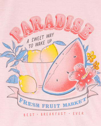 Kid 2-Piece Fruit Print Loose Fit Pajamas, 