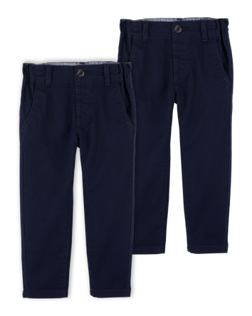 Toddler 2-Pack Slim Tapered Chino Pants - Navy, 