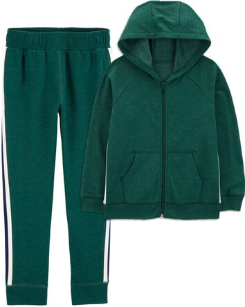 Kid 2-Piece Zip-Up Fleece Hoodie & Pants Set, 