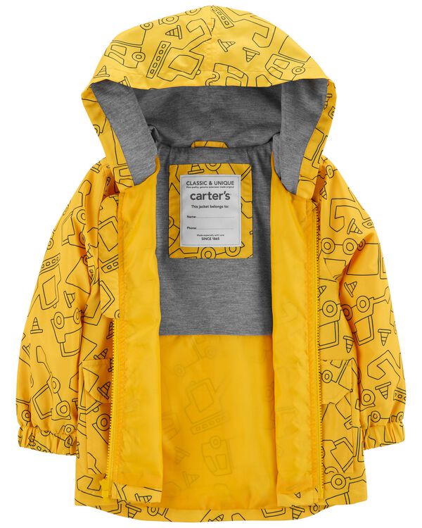 Yellow Toddler Construction Rain Jacket