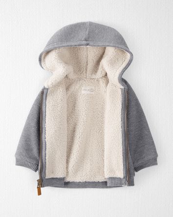 Baby Waffle Knit Sherpa Jacket Made with Organic Cotton, 