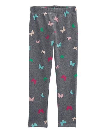 Kid Butterfly Cozy Fleece Leggings, 