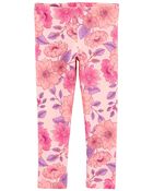 Baby Floral-Print Stretch Leggings - Pink, image 1 of 4 slides