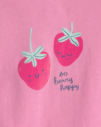 Baby Girl 'So Berry Happy' Strawberry Graphic Bodysuit - Pink, 