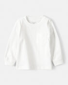 Baby Boy Long-Sleeve Pocket Tee - White, image 1 of 3 slides