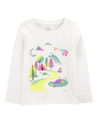 Kid Mountain Scene Cotton Blend Graphic Tee, image 1 of 3 slides