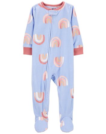 Baby 1-Piece Rainbow Fleece Footie Pajamas, 
