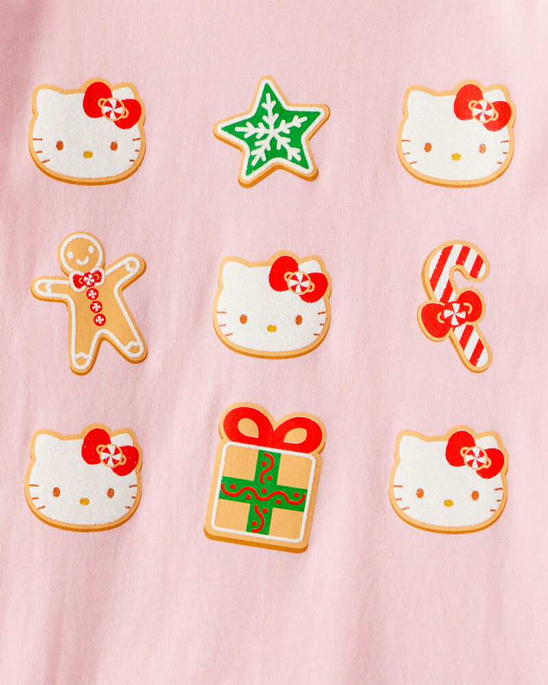 Girls Christmas Hello Kitty® Long-Sleeve Graphic Tee - Pink, image 3 of 3 slides