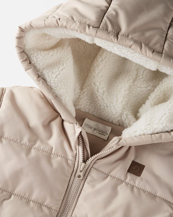 Toddler Recycled Puffer Jacket in Tan